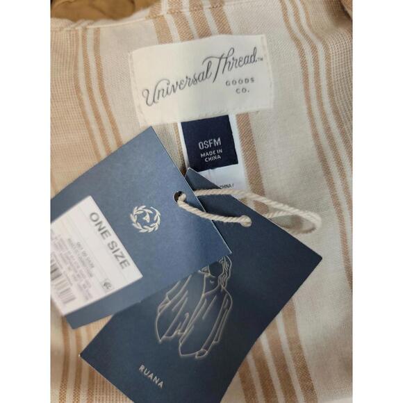 Universal Thread Ruana kimono Cape Poncho yellow Striped OSFM NWT #C - Picture 6 of 9